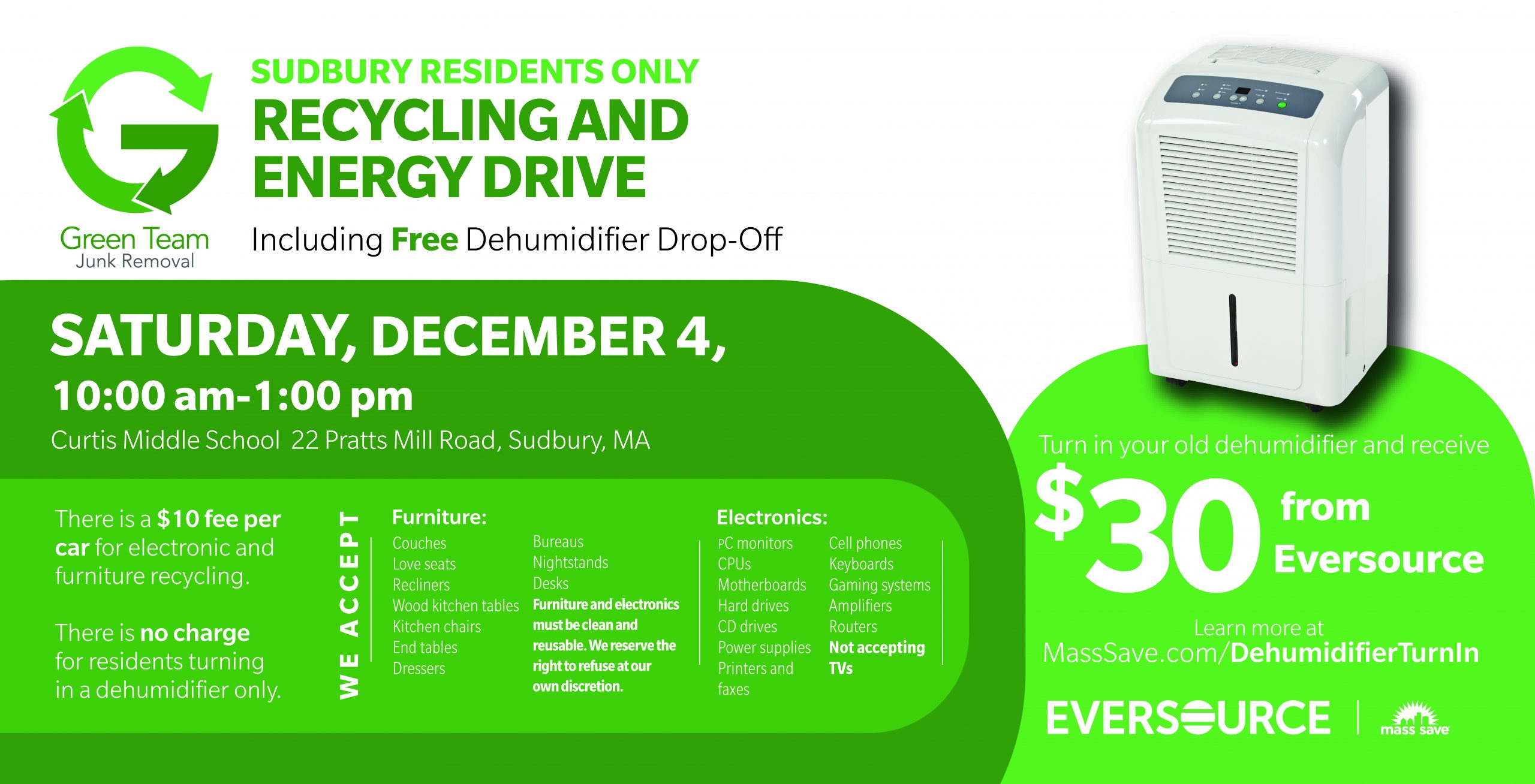 Sudbury Recycling and Energy Drive 12/4 at Curtis
